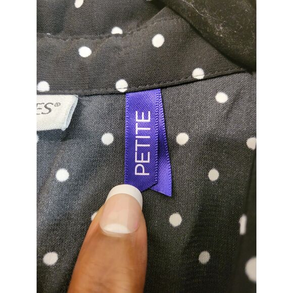 Catherine's Black Polka Dot Popover Tunic Top Women Petite Plus Sz 2XWP Mature - Picture 4 of 7